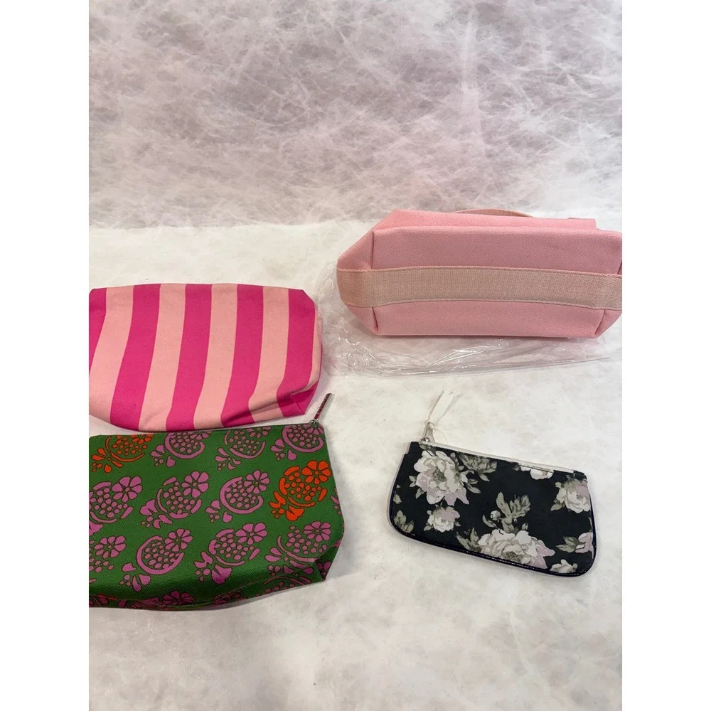 Makeup Bag Lot Estee Lauder Marimekko Clinique Laneige Laura Ashley Cosmetic 4pc